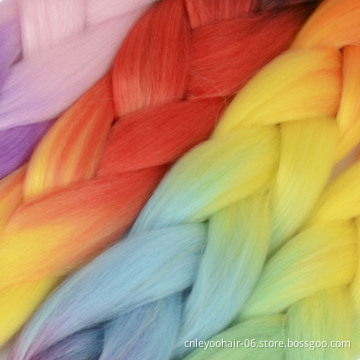 Factory 4-Tone Cheap 24 inch High Temperature  Colorful Jumbo Braid hair extension